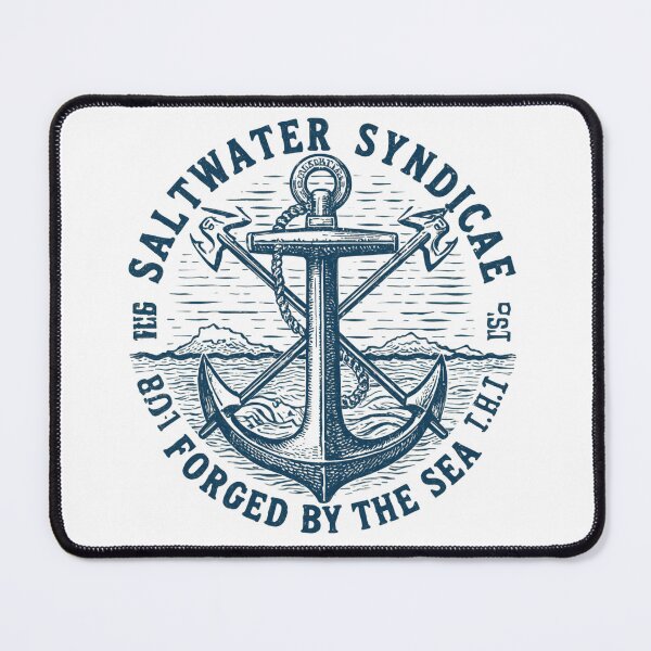Item preview, Saltwater Syndicate – Vintage Nautical Anchor T-Shirt | Forged by the Sea Retro Maritime Design designed and sold by Vvmd.