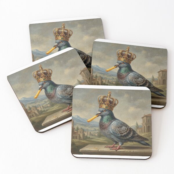 Item preview, The Royal Pigeon – Renaissance Style Surreal Art with French Fry designed and sold by YourWearPulse.