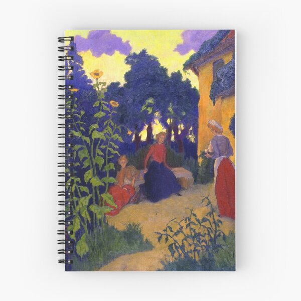 Item preview, Three Women in the Garden with sunflowers by Paul Ranson - Fauvist Garden Painting Cottage Scene for Vintage Decor designed and sold by RickE.