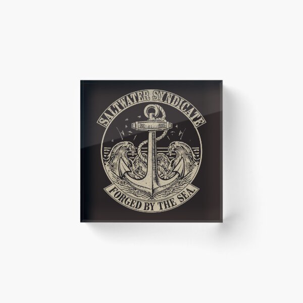 Item preview, Saltwater Syndicate – Vintage Anchor & Ocean Waves T-Shirt | Forged by the Sea Retro Nautical Design designed and sold by Vvmd.