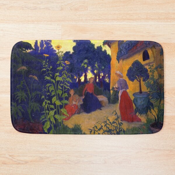 Item preview, Three Women in the Garden with sunflowers by Paul Ranson - Fauvist Garden Painting Cottage Scene for Vintage Decor designed and sold by RickE.