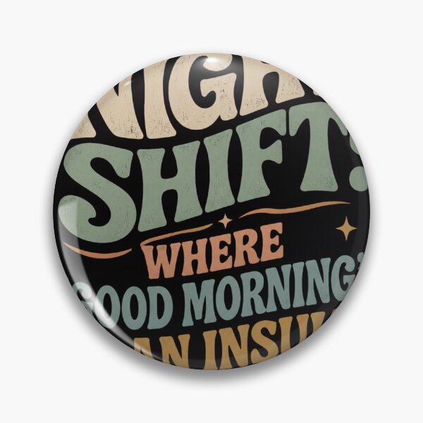 Item preview, Night Shift Retro Typography T-Shirt Design – Vintage 70s Wavy Quote Graphic designed and sold by Quirky Gaps.