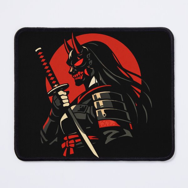 Item preview, Japanese Demon Girl Warrior with Blood Red Sun designed and sold by Ora-kuro.