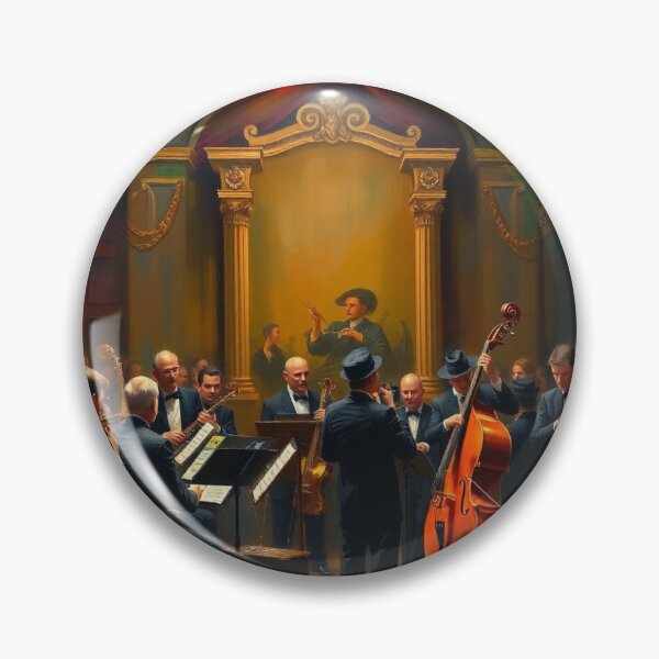 Item preview, A band playing in a music hall. designed and sold by oldMastersofart.