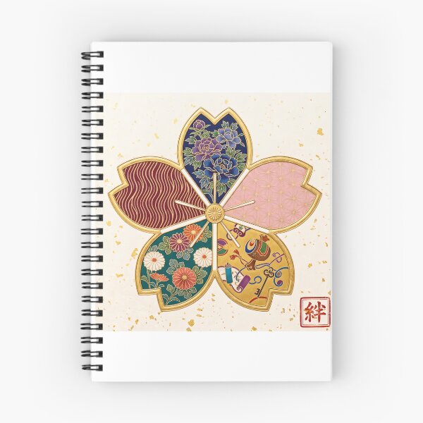 Item preview, Kizuna — Japanese Cherry Blossom Crest Art Print | Peony & Treasure Kamon Pattern designed and sold by KimonoKotoba.