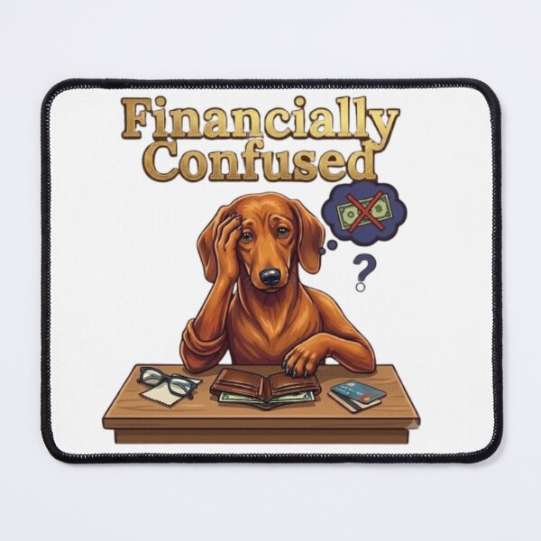 Item preview, Financially Confused Cute Dachshund Dog designed and sold by Northern Glow Art.