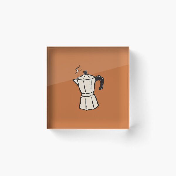 Item preview, Vintage Moka Pot with Steam - Hand-Drawn Coffee Illustration designed and sold by cladeart.