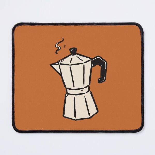 Item preview, Vintage Moka Pot with Steam - Hand-Drawn Coffee Illustration designed and sold by cladeart.