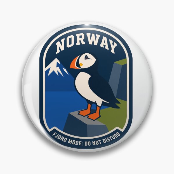 Artikelvorschau, Norwegen Papageitaucher Fjord Reisebadge entworfen und verkauft von Lyfeinsights.