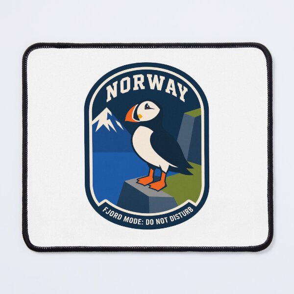Item preview, Norway Puffin Fjord Travel Badge designed and sold by Lyfeinsights.