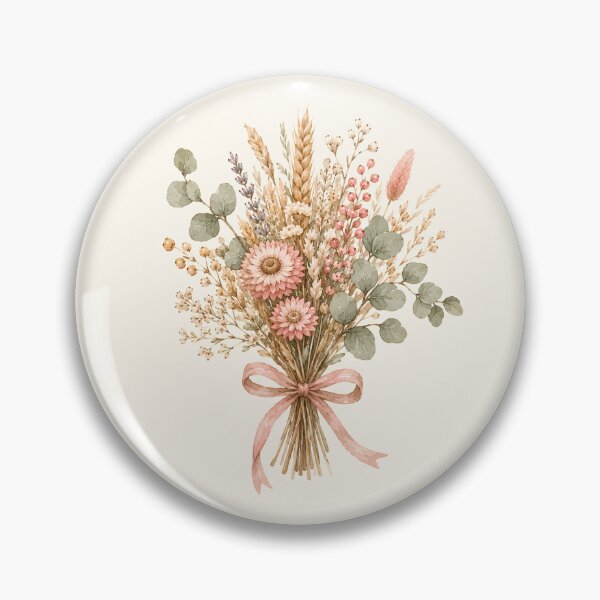 Item preview, Boho Dried Wildflower Bouquet Watercolor | Cottagecore Botanical Floral Illustration designed and sold by looplandger.