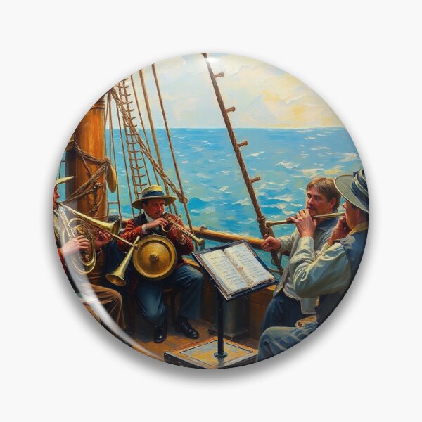 Item preview, A band playing on a sailing ship. designed and sold by oldMastersofart.