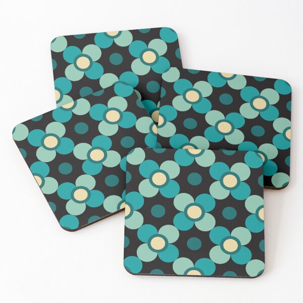 Item preview, Simple vintage teal flowers 08 designed and sold by StefanStudioArt.
