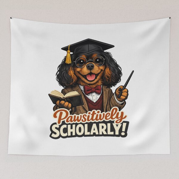 Item preview, Positively Scholarly Black and Tan Cavalier designed and sold by SpottyRainbow.