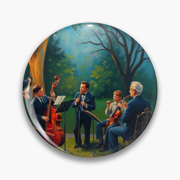 Item preview, A band playing in a park at night. designed and sold by oldMastersofart.