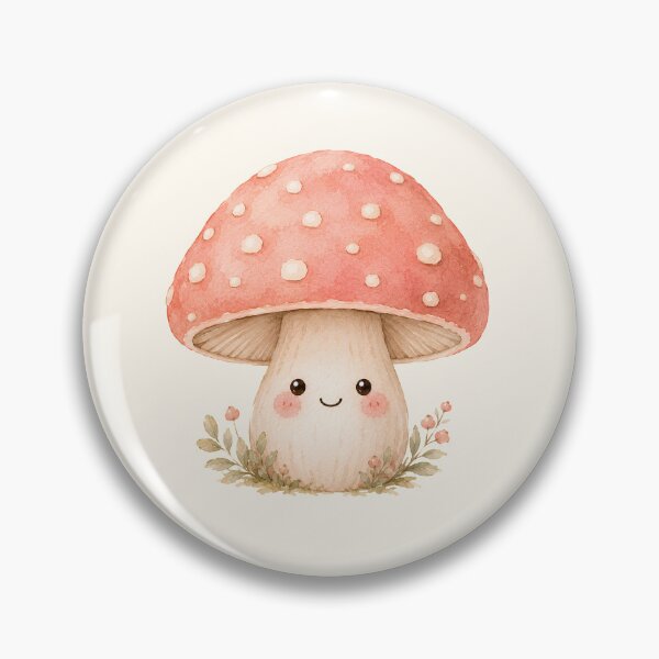 Item preview, Cute Kawaii Mushroom Watercolor | Whimsical Cottagecore Toadstool Illustration designed and sold by looplandger.