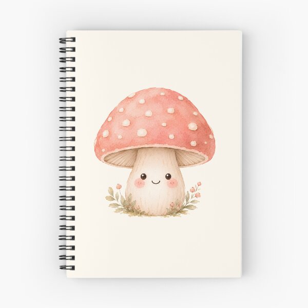 Item preview, Cute Kawaii Mushroom Watercolor | Whimsical Cottagecore Toadstool Illustration designed and sold by looplandger.