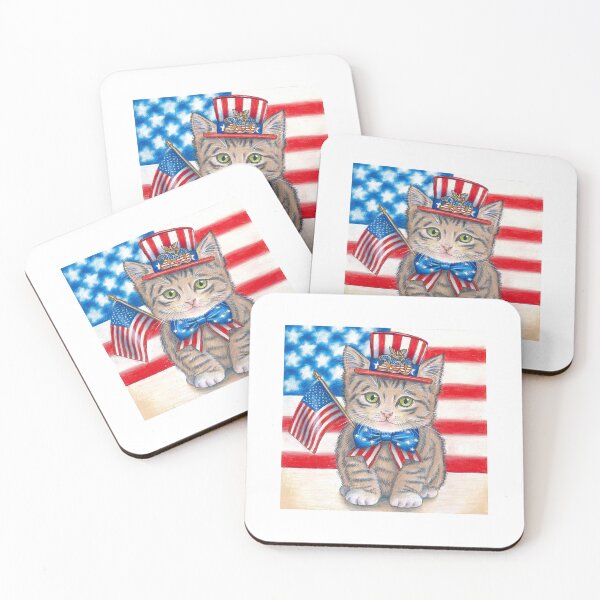 Item preview, Red, White, And Meow designed and sold by Maria William Illustration.