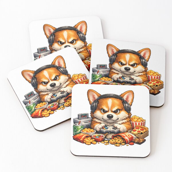 Item preview, Retro Gamer Corgi Playing Classic Video Games with Snacks designed and sold by builtforyou.