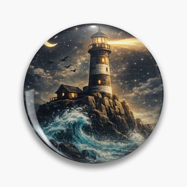 Item preview, Mystic Lighthouse Under Starry Night Sky designed and sold by AstralAG.