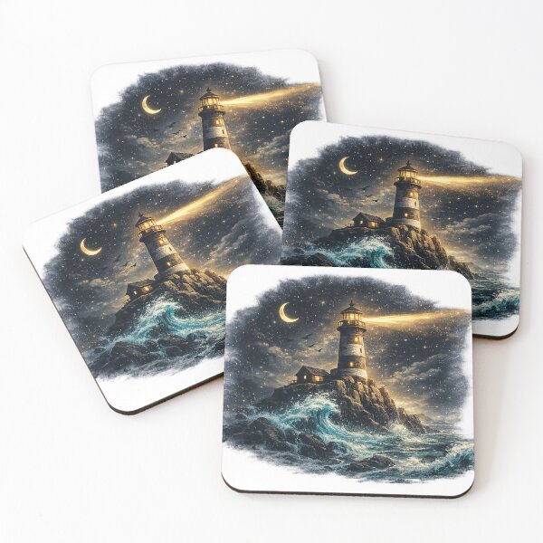 Item preview, Mystic Lighthouse Under Starry Night Sky designed and sold by AstralAG.