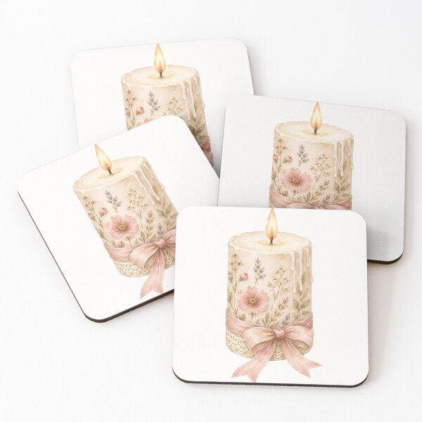 Item preview, Vintage Floral Candle Watercolor | Cottagecore Romantic Candle Illustration designed and sold by looplandger.