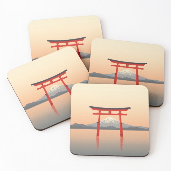 Item preview, Red Torii Gate & Mount Fuji at Sunset — Ukiyo-e designed and sold by JYUMARU.