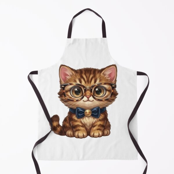 Item preview, Cute Tabby Kitten Wearing Glasses and Bow Tie Nerd Cat Art designed and sold by Northern Glow Art.