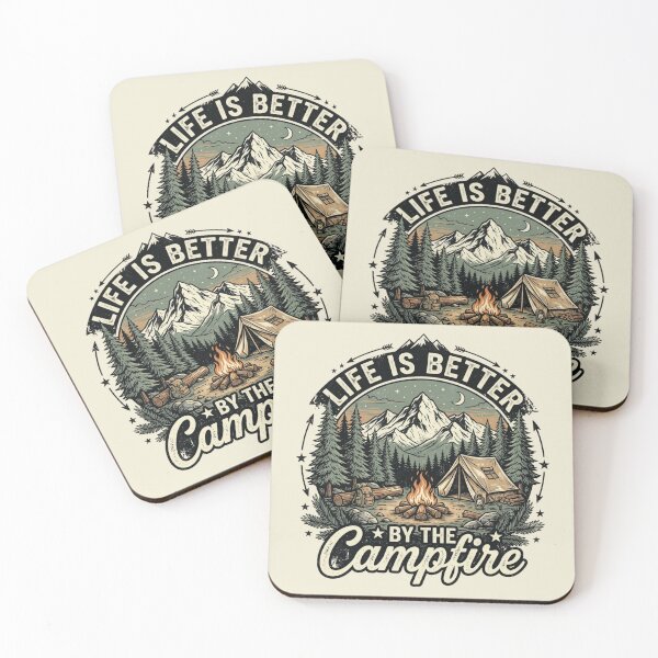 Item preview, Life Is Better By The Campfire Vintage Retro Camping Mountain Emblem designed and sold by PACS0011.
