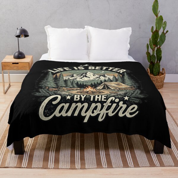 Item preview, Life Is Better By The Campfire Vintage Retro Camping Mountain Emblem designed and sold by PACS0011.