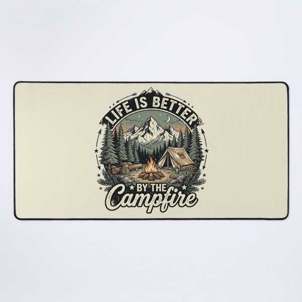 Item preview, Life Is Better By The Campfire Vintage Retro Camping Mountain Emblem designed and sold by PACS0011.