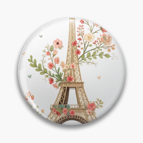 Item preview, Floral Eiffel Tower Watercolor Art designed and sold by Reshmakhan.