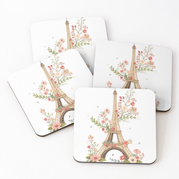 Item preview, Floral Eiffel Tower Watercolor Art designed and sold by Reshmakhan.