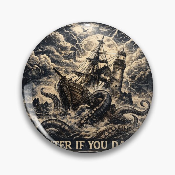 Item preview, Kraken's Grave – Vintage Kraken Sea Monster T-Shirt | Haunted Pirate Ship Gothic Nautical Horror Design designed and sold by Vvmd.