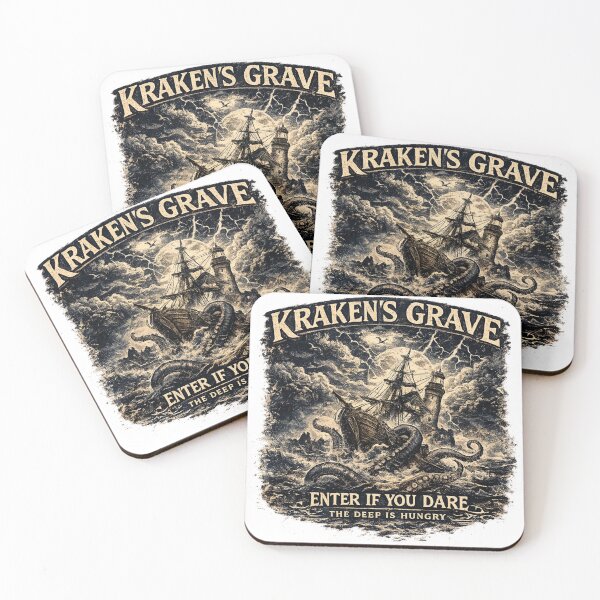 Item preview, Kraken's Grave – Vintage Kraken Sea Monster T-Shirt | Haunted Pirate Ship Gothic Nautical Horror Design designed and sold by Vvmd.
