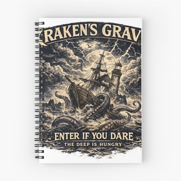 Item preview, Kraken's Grave – Vintage Kraken Sea Monster T-Shirt | Haunted Pirate Ship Gothic Nautical Horror Design designed and sold by Vvmd.