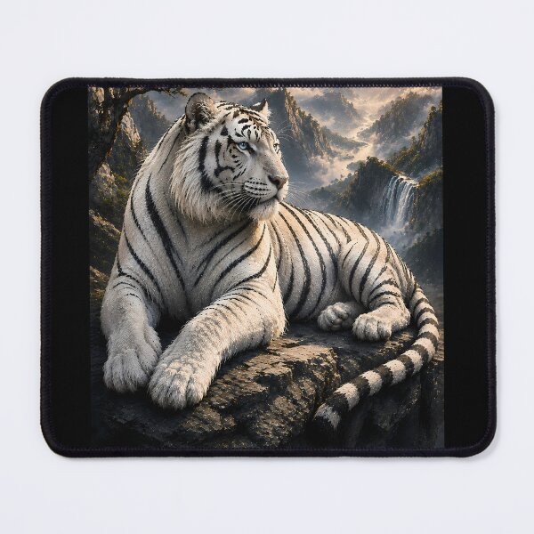 Item preview, Majestic White Tiger in Alpine Mountains | Scenic Wildlife Landscape designed and sold by ManJiangHong.
