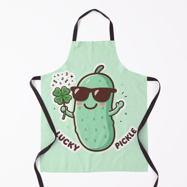 Item preview, Lucky Pickle Cute Kawaii Cartoon with Four Leaf Clover | Funny Pickle Lover Gift | Cute Green Pickle Sticker, Graphic Tee, Mug & Summer Shirt designed and sold by Basma Designs | Funny Shirts, Stickers & Mugs.