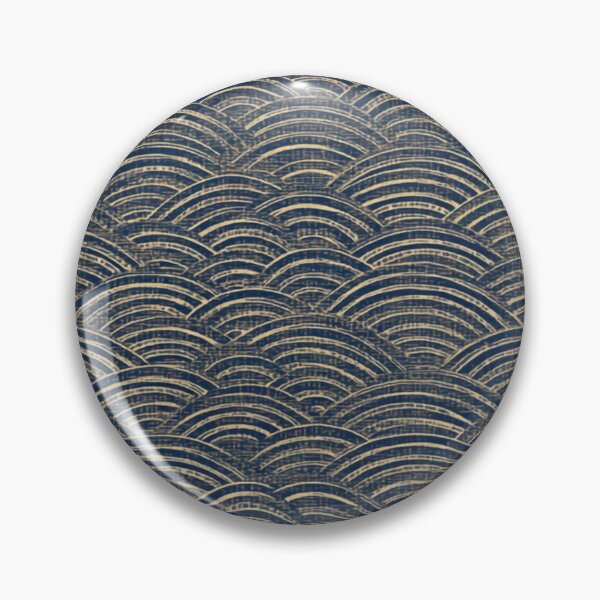 Item preview, Japanese Seigaiha Wave Pattern — Indigo & Gold designed and sold by JYUMARU.
