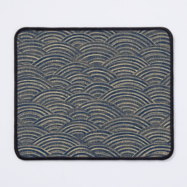 Item preview, Japanese Seigaiha Wave Pattern — Indigo & Gold designed and sold by JYUMARU.