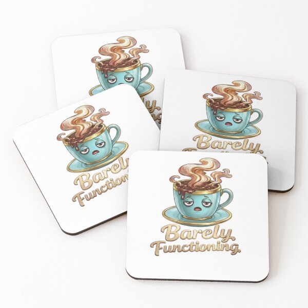 Item preview, Barely Functioning Funny Coffee Cup Tired Morning Meme designed and sold by Northern Glow Art.