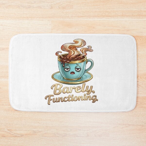 Item preview, Barely Functioning Funny Coffee Cup Tired Morning Meme designed and sold by Northern Glow Art.