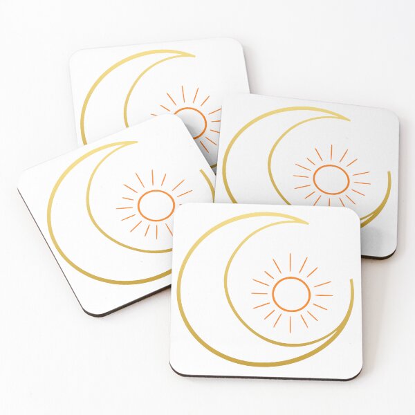 Item preview, Minimalist Gold Celestial Sun and Moon Boho Line Art designed and sold by DGGraphicsStudio.