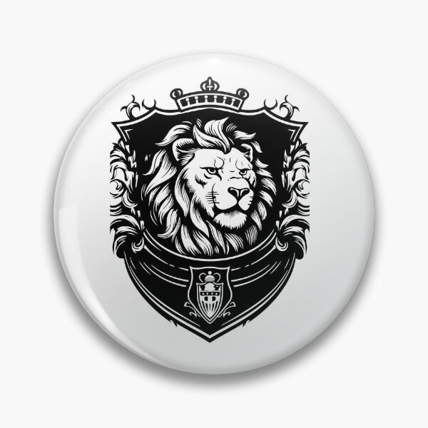 Item preview, Majestic Atlas Lion Crest - Black and White Regal Royal Shield Tattoo Design designed and sold by HICHAMORO.