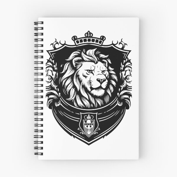 Item preview, Majestic Atlas Lion Crest - Black and White Regal Royal Shield Tattoo Design designed and sold by HICHAMORO.