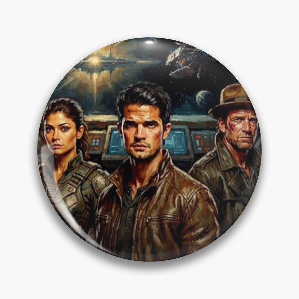 Item preview, The Expanse Retro Sci-Fi Rocinante Spaceship James Holden Tribute Art TV Show Poster designed and sold by Art's Diner.