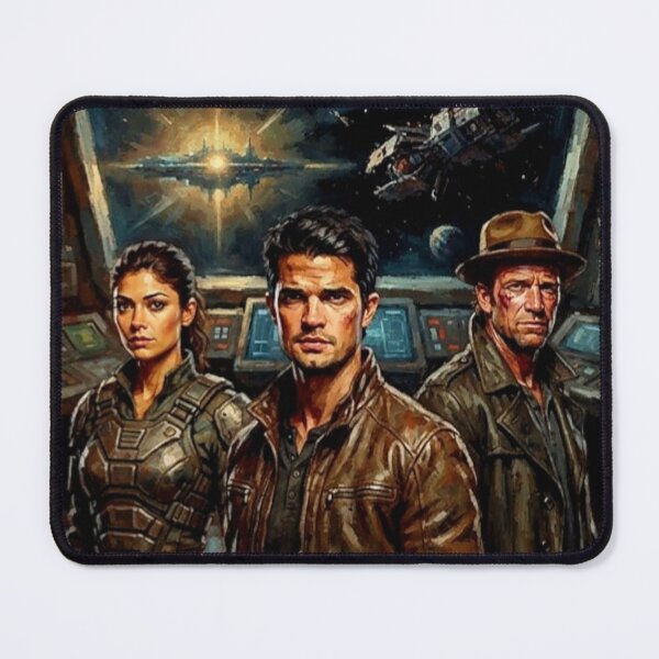 Item preview, The Expanse Retro Sci-Fi Rocinante Spaceship James Holden Tribute Art TV Show Poster designed and sold by Art's Diner.