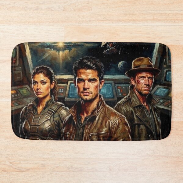 Item preview, The Expanse Retro Sci-Fi Rocinante Spaceship James Holden Tribute Art TV Show Poster designed and sold by Art's Diner.