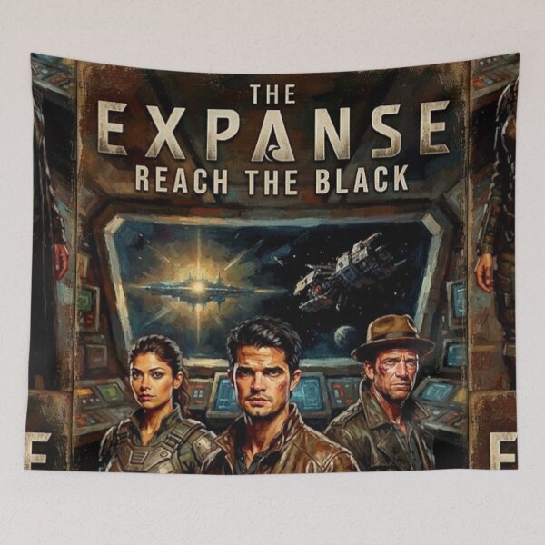Item preview, The Expanse Retro Sci-Fi Rocinante Spaceship James Holden Tribute Art TV Show Poster designed and sold by Art's Diner.