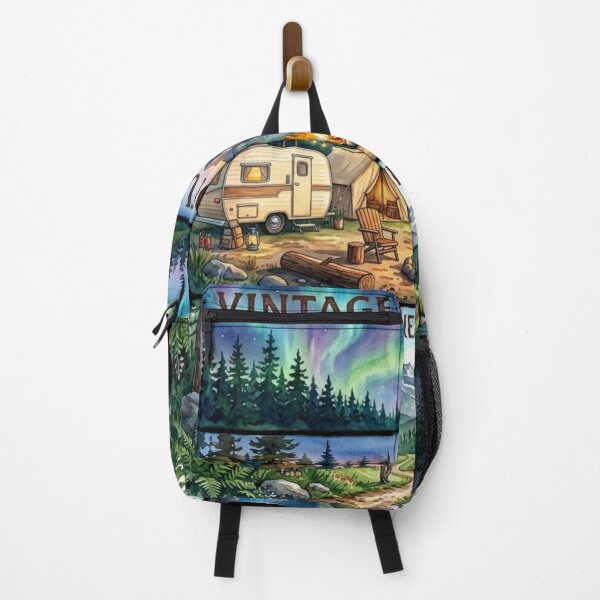Item preview, Vintage Camping Adventure Explore The Wilderness Watercolor Panels designed and sold by PACS0011.